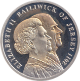 2011 SILVER PROOF TWO POUNDS LIFETIME OF SERVICE BAILWICK OF JERSEY