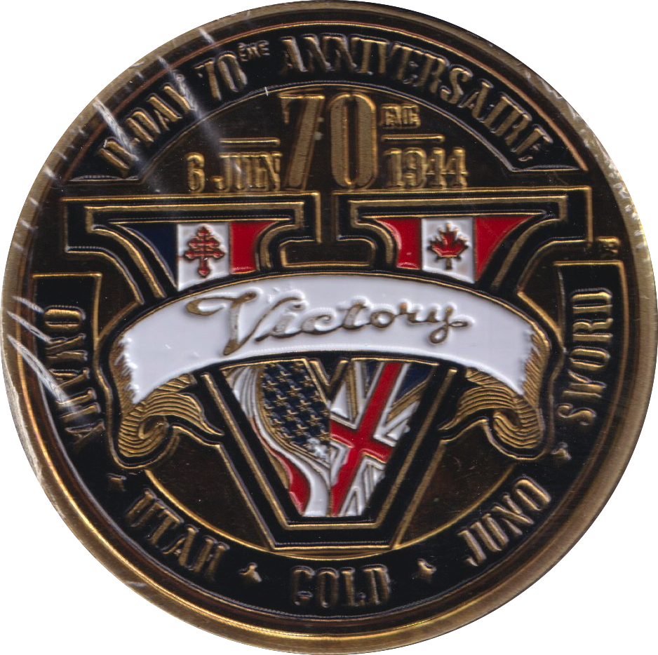 1944 MEDALLION D-DAY ENAMELLED VICTORY ALLIED FORCES