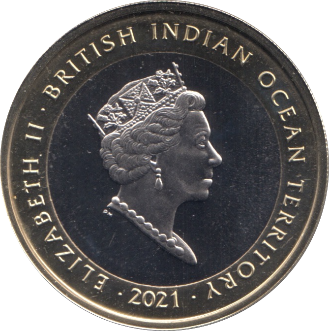 2021 TWO POUND COIN BU BRITISH INDIAN OCEAN THE WHITE GREYHOUND OF RICHMOND