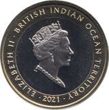 2021 TWO POUND COIN BU BRITISH INDIAN OCEAN THE WHITE GREYHOUND OF RICHMOND