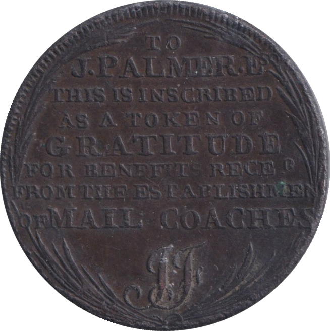 1797 PALMERS STAGE COACH HALFPENNY TOKEN