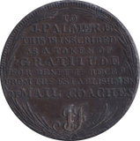 1797 PALMERS STAGE COACH HALFPENNY TOKEN