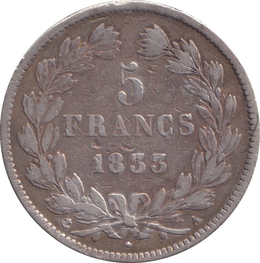 1833 SILVER 5 FRANC FRANCE