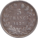 1833 SILVER 5 FRANC FRANCE
