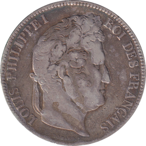 1833 SILVER 5 FRANC FRANCE
