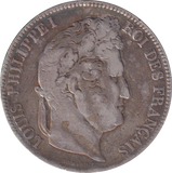 1833 SILVER 5 FRANC FRANCE