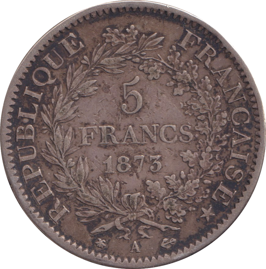 1873 SILVER 5 FRANC FRANCE