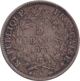 1873 SILVER 5 FRANC FRANCE