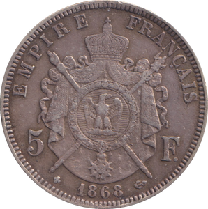 1868 SILVER 5 FRANC FRANCE