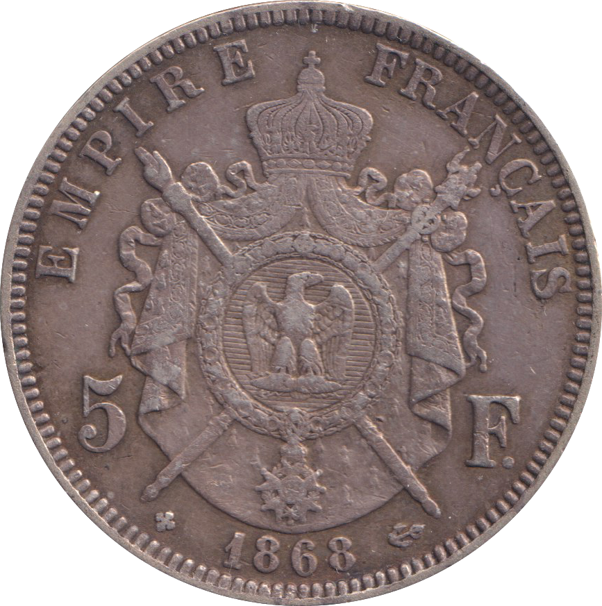 1868 SILVER 5 FRANC FRANCE