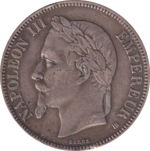 1868 SILVER 5 FRANC FRANCE