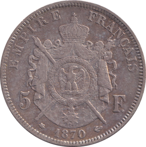 1870 SILVER 5 FRANC FRANCE