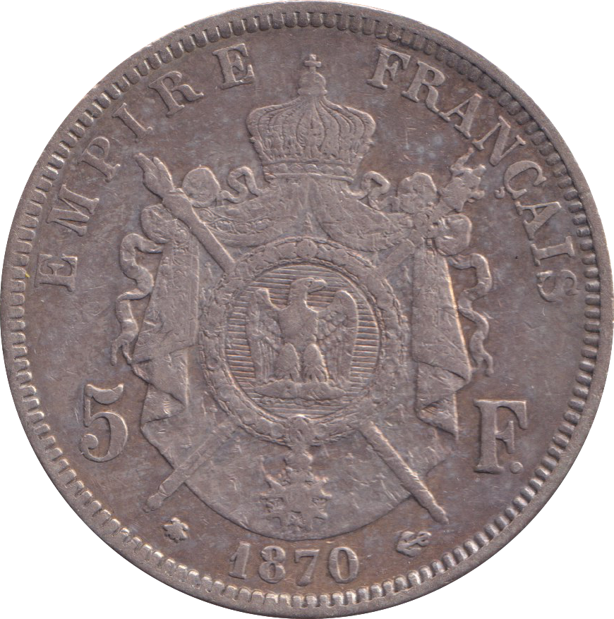 1870 SILVER 5 FRANC FRANCE