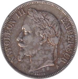1870 SILVER 5 FRANC FRANCE