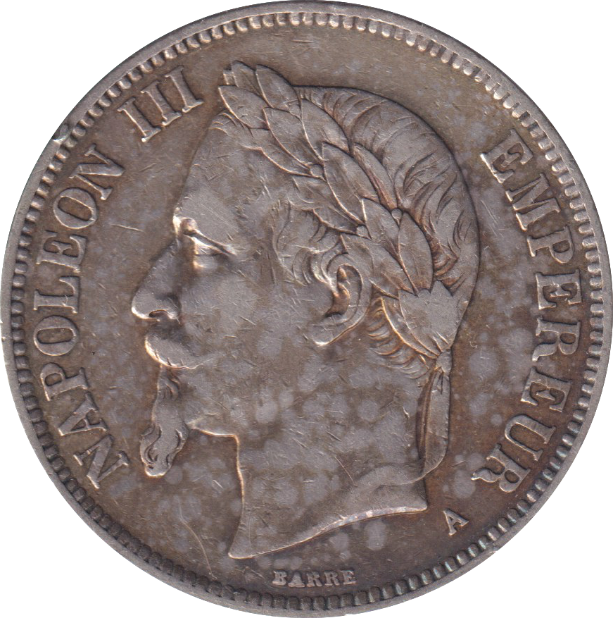 1870 SILVER 5 FRANC FRANCE