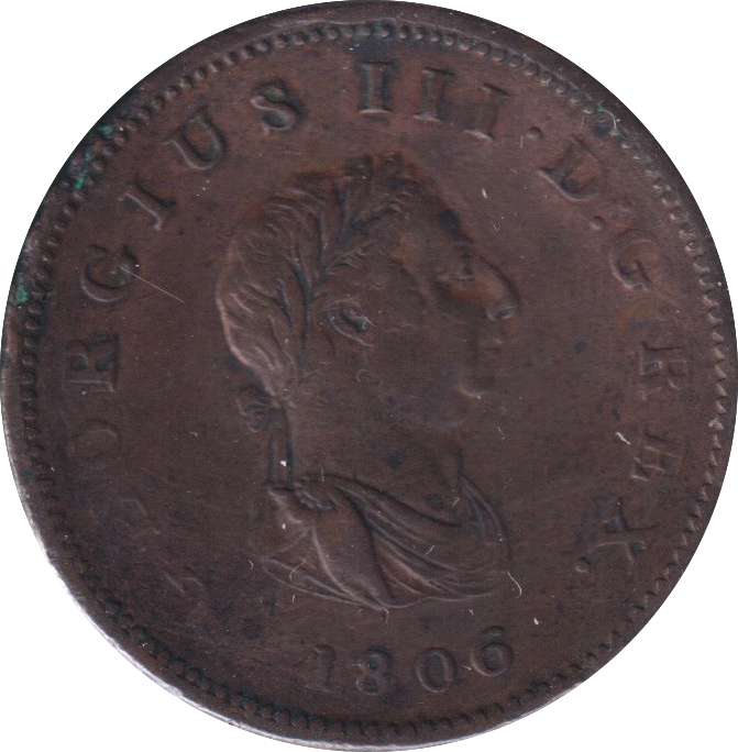 1806 HALF PENNY ( VF )