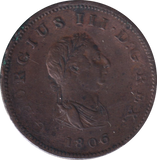 1806 HALF PENNY ( VF )