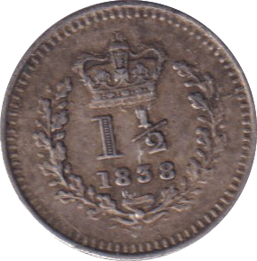 1838 THREE HALF PENCE (EF)