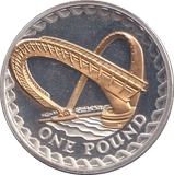 2008 SILVER PROOF GOLD PLATED £1
