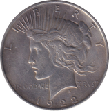 1922 SILVER PEACE DOLLAR USA