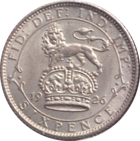1926 SIXPENCE ( UNC )