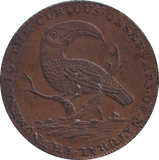 1795 HALFPENNY TOKEN LONDON THOMAS HALL PELICAN