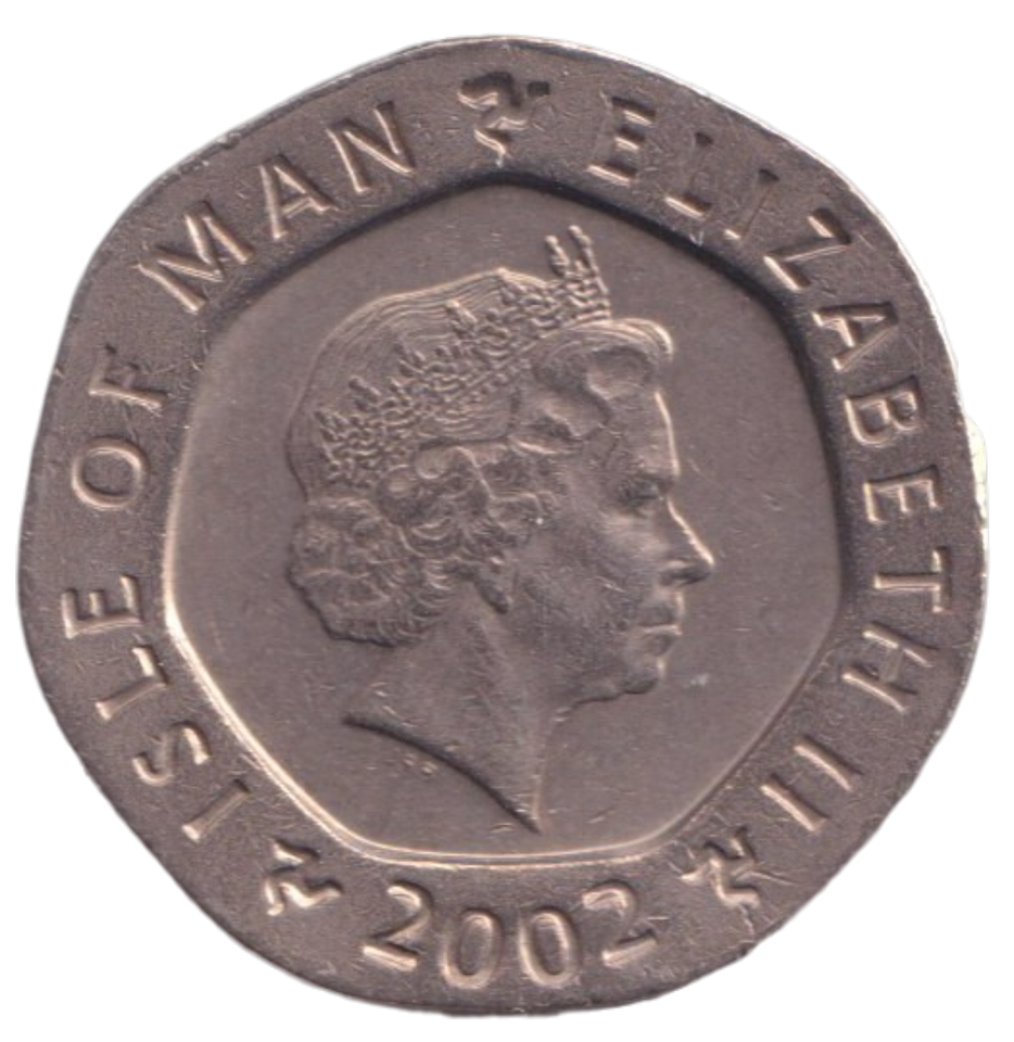 2002 20 PENCE RUSHEN ABBEY ISLE OF MAN