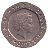 2002 20 PENCE RUSHEN ABBEY ISLE OF MAN