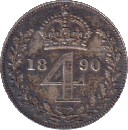 1890 FOUR PENCE (VF)
