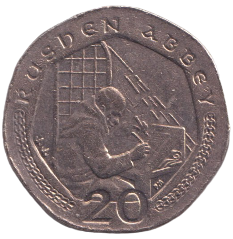 2002 20 PENCE RUSHEN ABBEY ISLE OF MAN