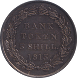 1813 SILVER THREE SHILLING BANK TOKEN ( EF )