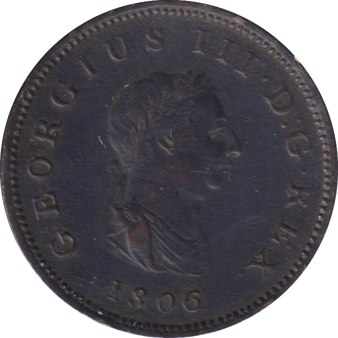 1806 HALF PENNY ( VF )