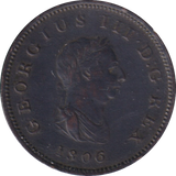 1806 HALF PENNY ( VF )