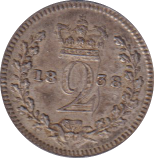 1838 MAUNDY TWOPENCE (GVF)