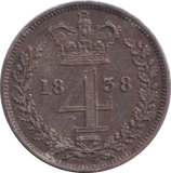 1838 MAUNDY FOURPENCE ( VF )