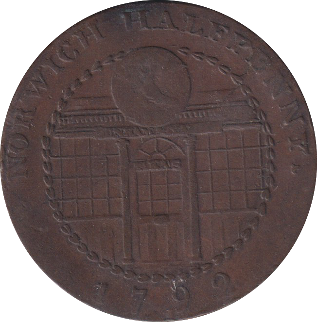 1799 HALFPENNY TOKEN NORWICH SHIP ARMS