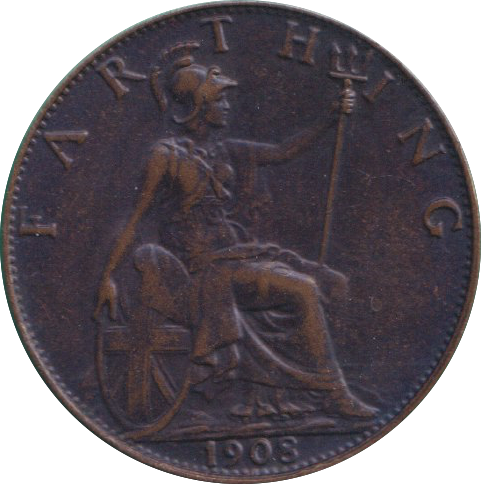 1908 FARTHING ( GVF )