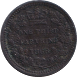 1866 ONE THIRD FARTHING ( VF )