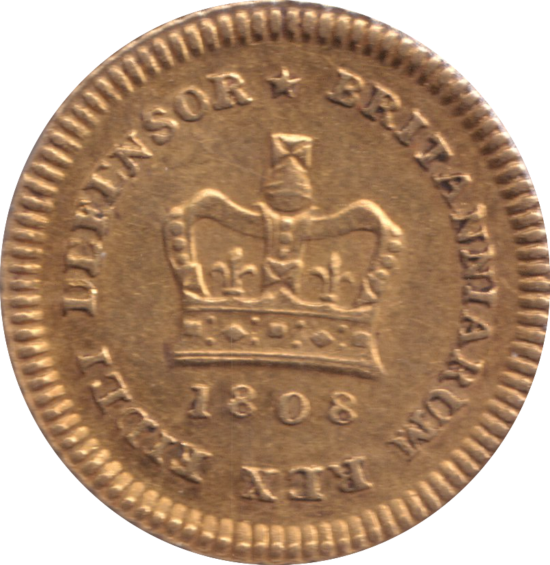 1808 GOLD THIRD GUINEA ( GVF )