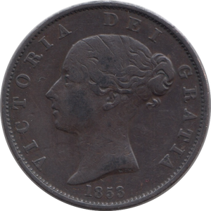 1853 HALFPENNY ( VF )