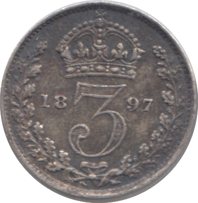 1897 THREEPENCE ( GVF )