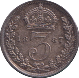 1887 MAUNDY THREEPENCE ( EF)