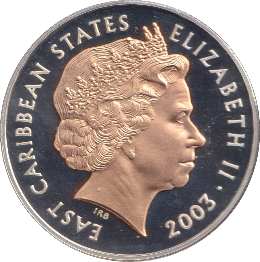 2003 SILVER PROOF 10 DOLLAR EAST CARIBBEAN STATES