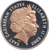 2003 SILVER PROOF 10 DOLLAR EAST CARIBBEAN STATES