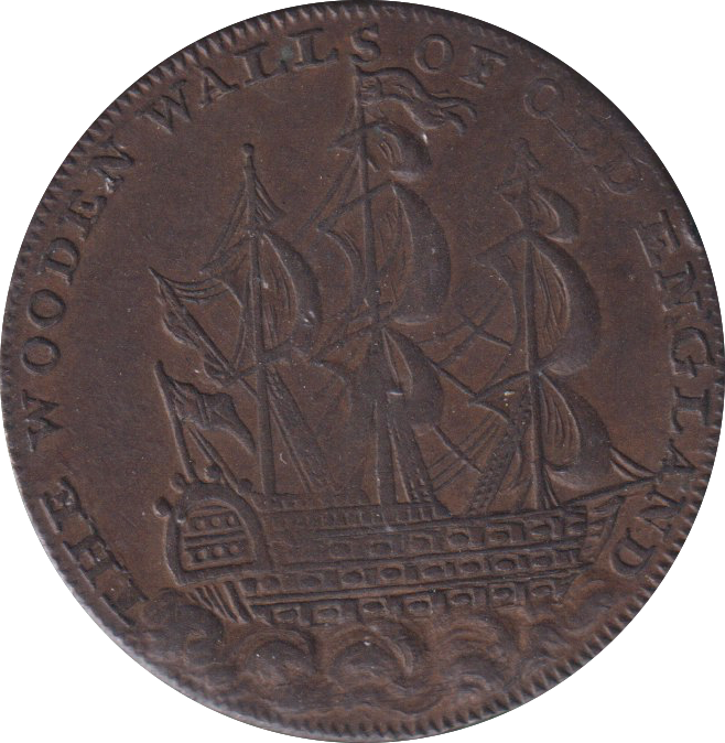 1795 HALFPENNY TOKEN DUKE OF YORK SHIP