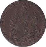 1795 HALFPENNY TOKEN DUKE OF YORK SHIP