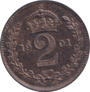 1901 MAUNDY TWO PENCE ( AUNC )