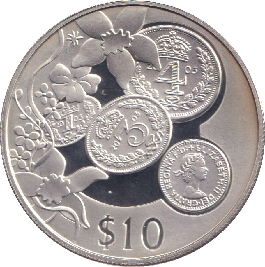 2003 SILVER PROOF 10 DOLLAR EAST CARIBBEAN STATES
