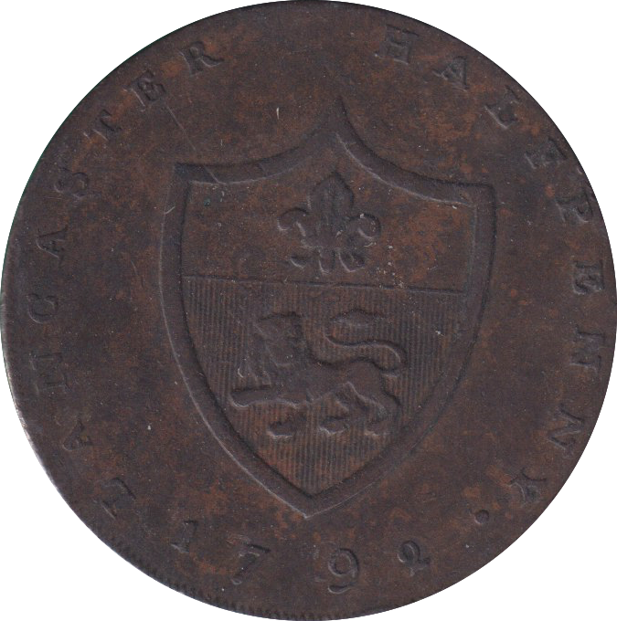 1792 HALFPENNY TOKEN CANCASTER COUNTY