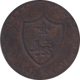 1792 HALFPENNY TOKEN CANCASTER COUNTY